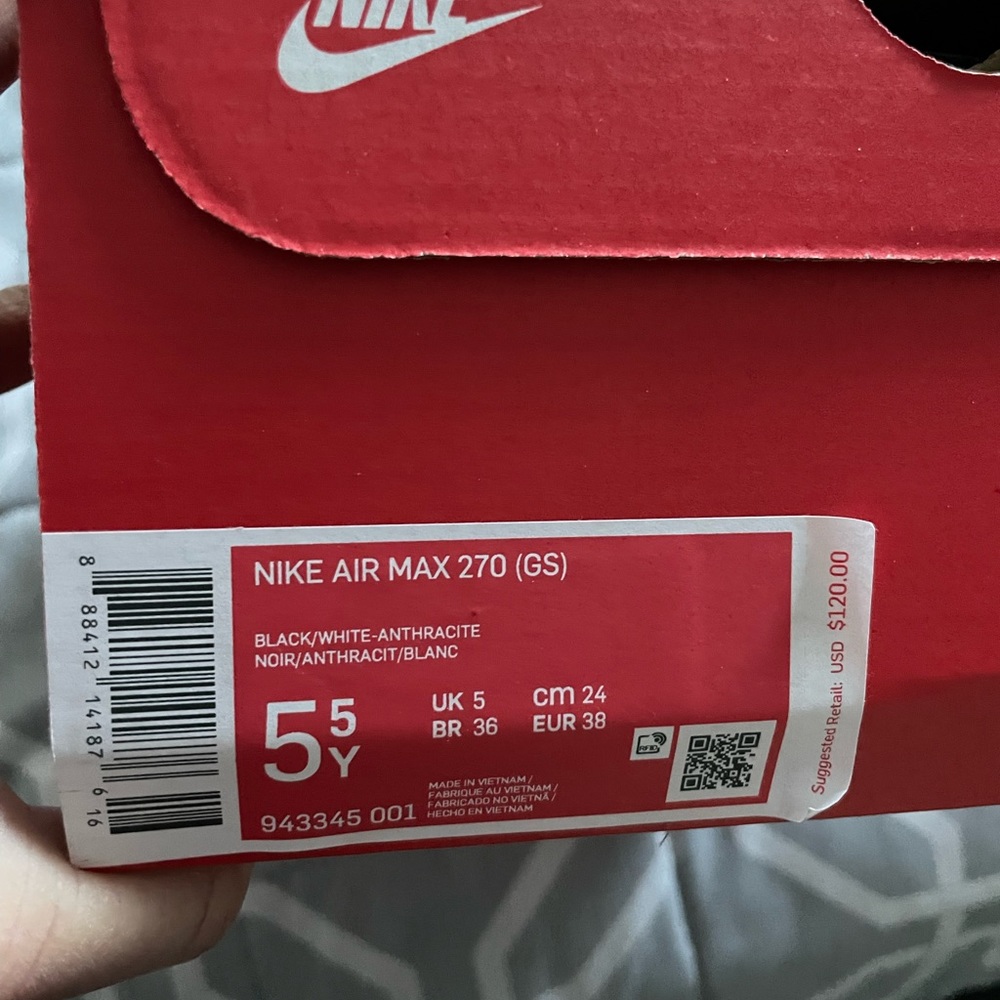 Nike Air Max 270 (GS) Black size 5.5